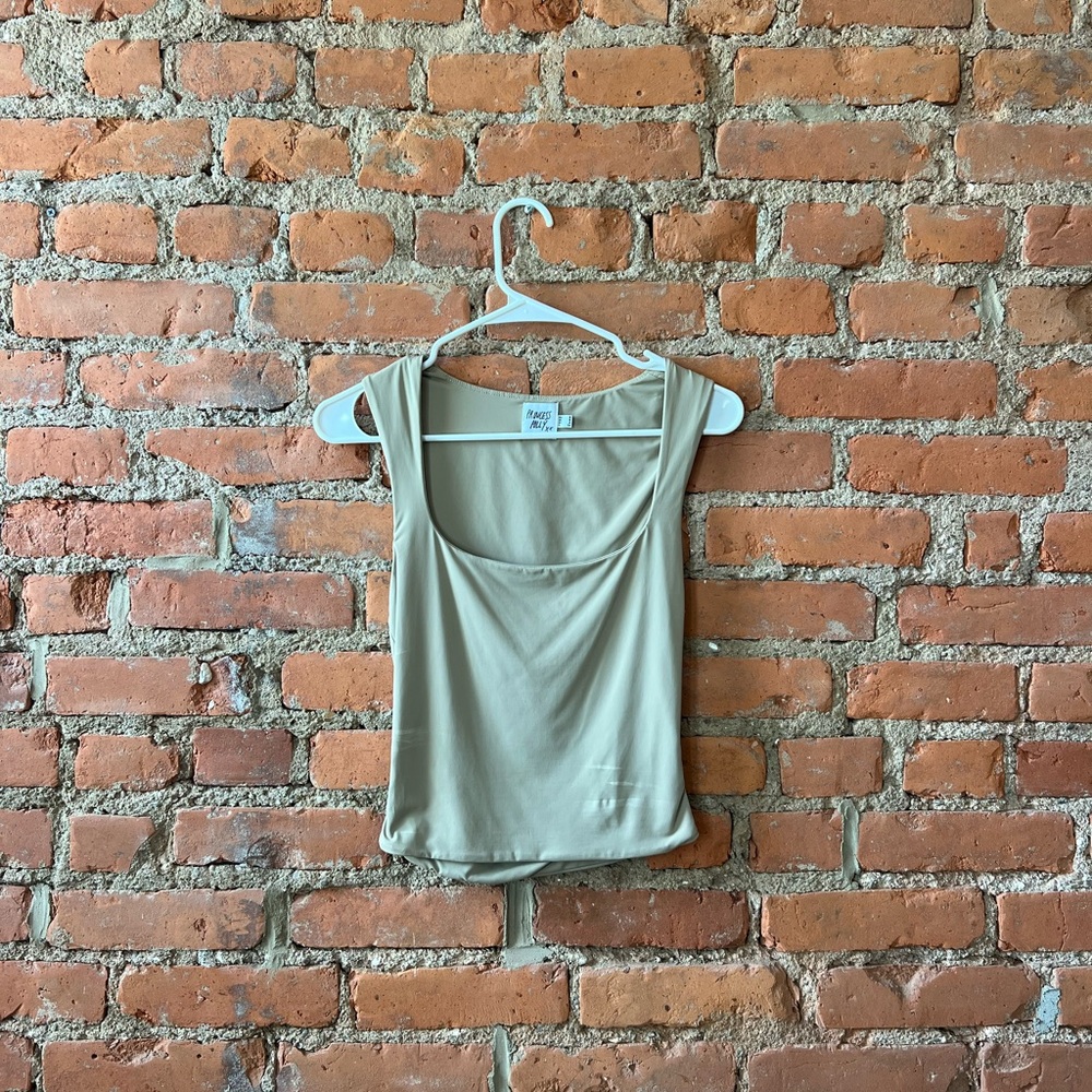 Princess Polly Light Tan Sleeveless Top